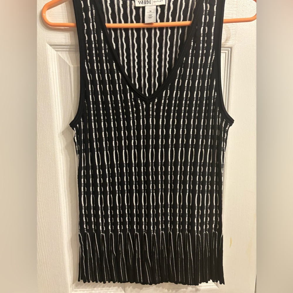 WHBM Dressy Tank black and white. Never worn. New
